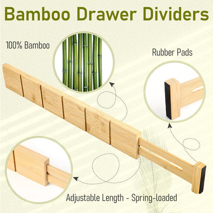 Whitmor 6-Piece Bamboo Drawer Organizers