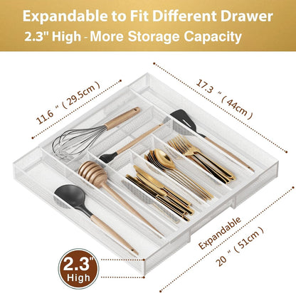 Sedegn Silverware Organizer Metal Mesh, Small Drawer Organizer, Utensil Cutlery Tray for kitchen drawers, Flatware Organizer with 5 Compartment, Black(9.3"*12.6")