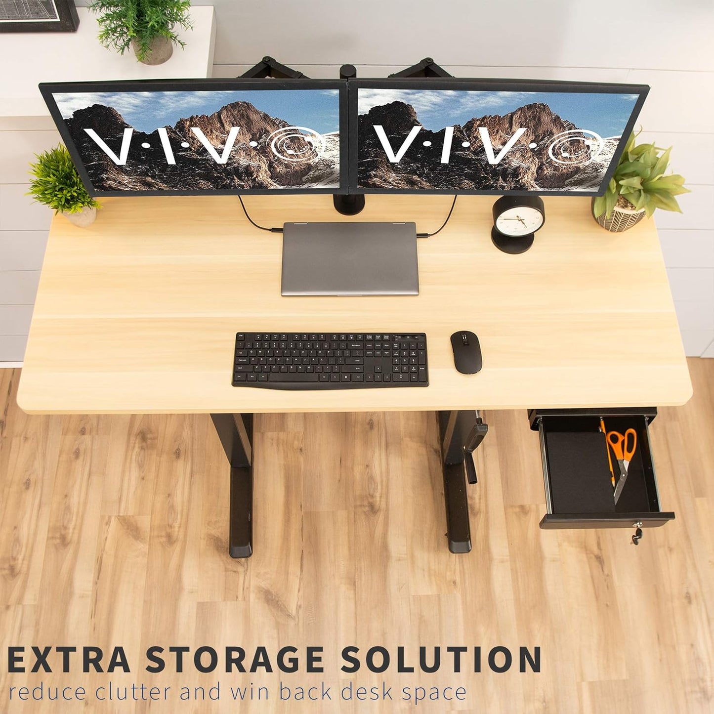 VIVO 13 Inch Under Desk Lockable Slide Out Drawer, Secure Home Office Storage Organizer, Steel, Black, DESK-AC03L-B