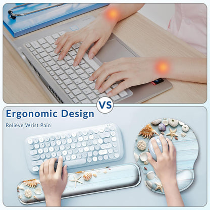 Desk Mat Set + Keyboard and Mouse Pad with Wrist Rest Support,4-in-1 Large Mousepad Computer Mats for Desktop Home & Office-Purple Butterflies