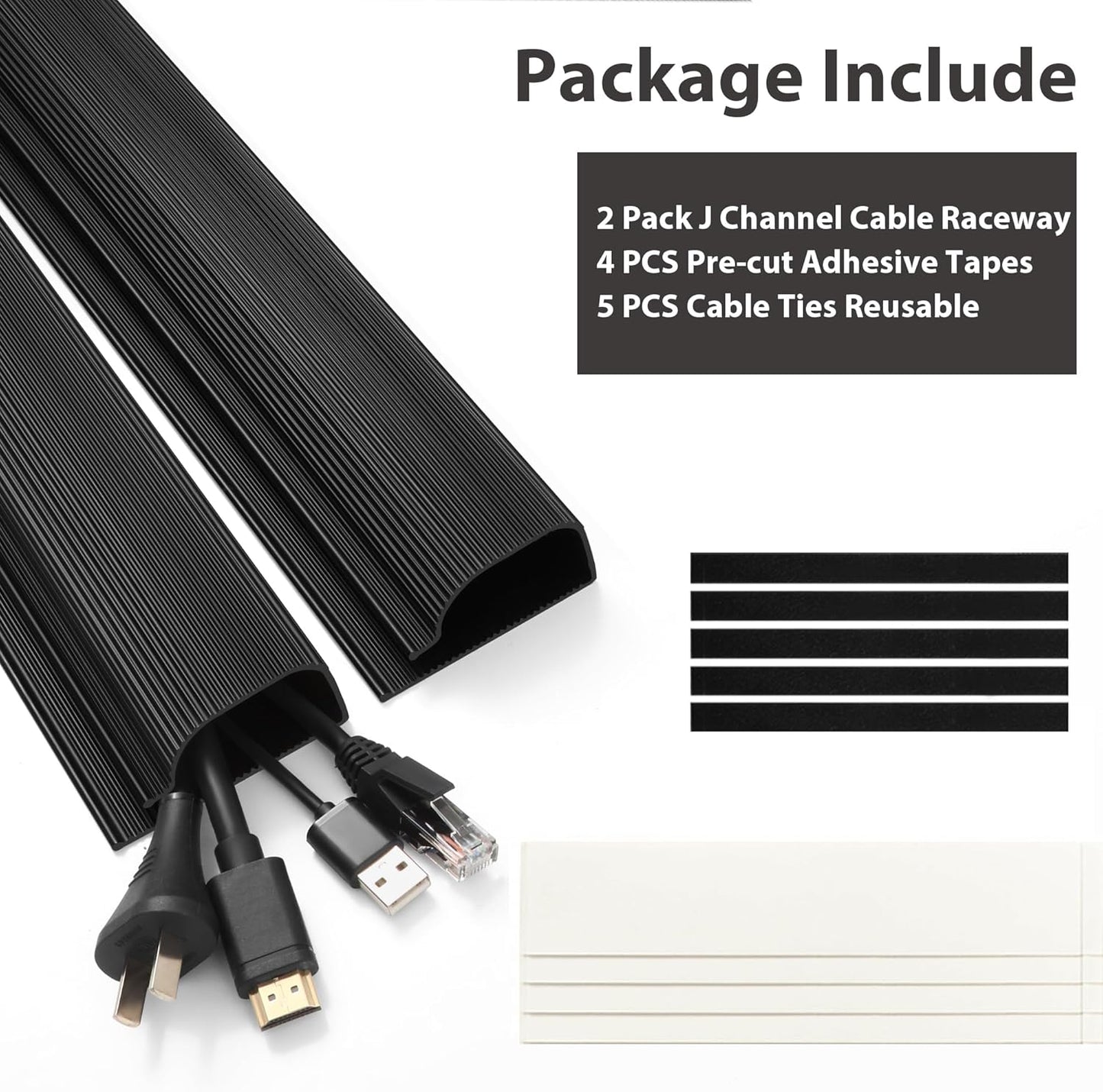 ZhiYo 2 Pack Large Capacity Cable Management Tray, Under Desk Cable Tray 31.5in(2X L15.7in), PVC Standing Desk Cord Management Ideas, Cable Organizer for Office and Home - White