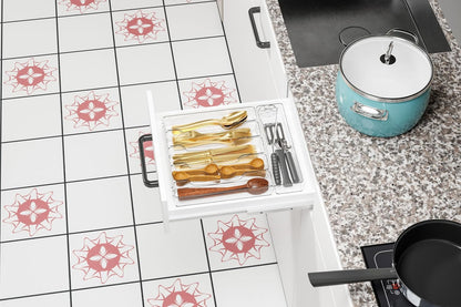Yieach Clear Small Silverware Organizer 9 inch Wide for Kitchen Drawers,BPA Free Silverware Trays and Plastic Silverware Dividers & Holder,Utensil and Flatware Drawer Organizer Suitable for Fork,Spoon