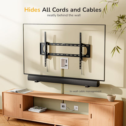 Mount-It! in-Wall TV Cable Concealer Kit with Recessed Power – Triple Outlet, 9ft Cord, and Hand Saw – Easy, Safe Cable Management for Organized TV and Home Theater Setups