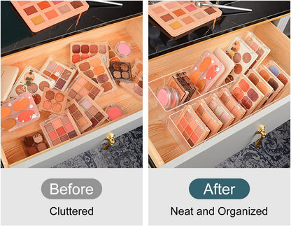 JessLab Acrylic Organizers, Bathroom Organizer for Drawer, Cosmetic Display Cases for Vanity, Countertop, Desk, Kitchen, and Makeup Storage, 1-Section