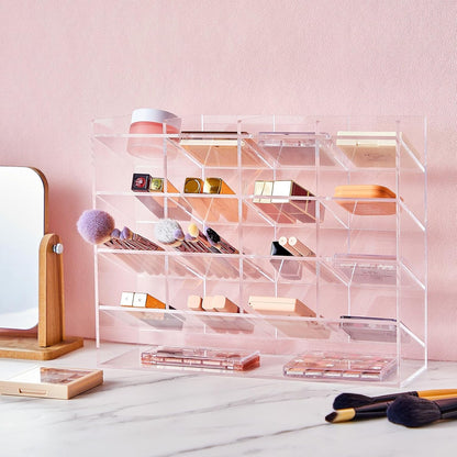 MotiMind Acrylic Pen Organizer Storage for 250 Markers Vertical Marker Organizer Acrylic Pen Display Holder for Office Desk Desktop Stationery Pencil Storage, Clear, 13 x 4 x 12.4 Inch
