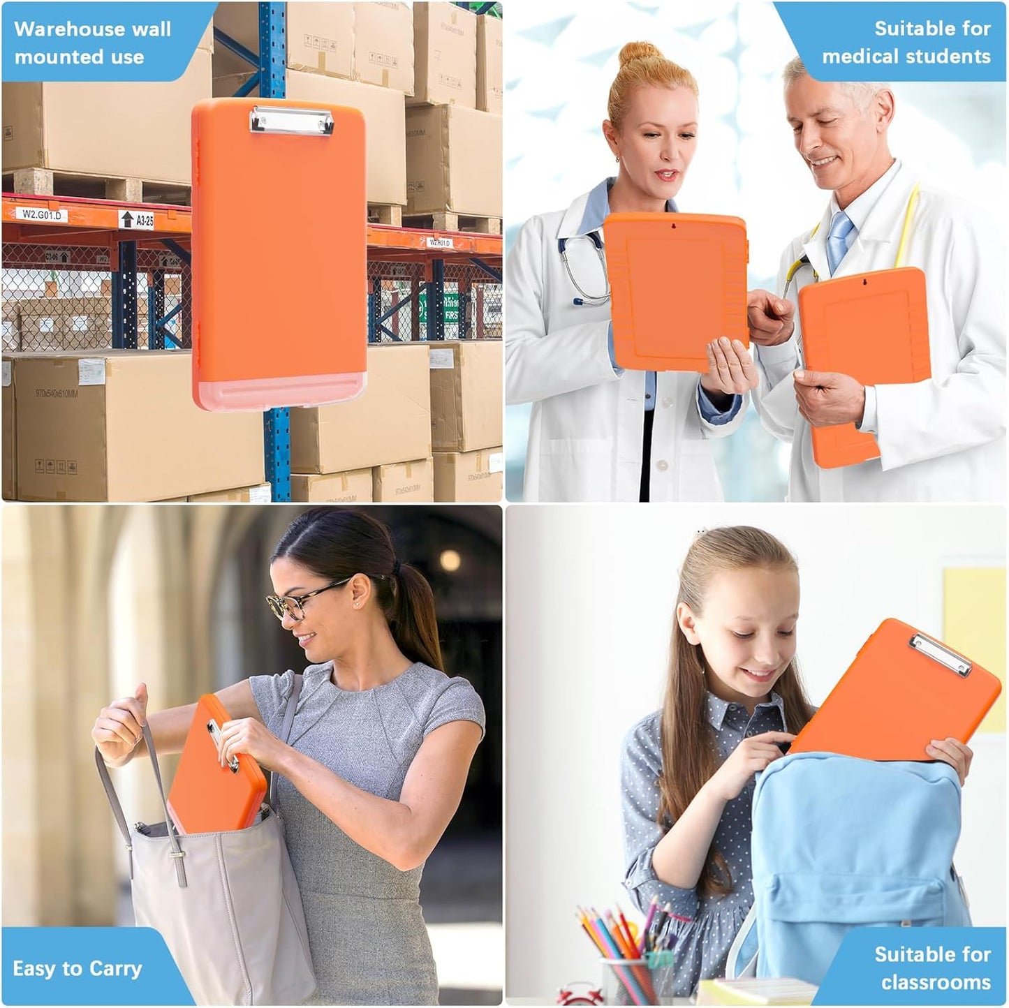 Hongri Clipboard with Storage with Pen Holder, Folder Nursing Clip Board 8.5 x 11 Foilo-Side Opening, High Capacity, Light Weight for Teachers, Classroom. Size 14 x 9.6 x 1.2 in(Pink)