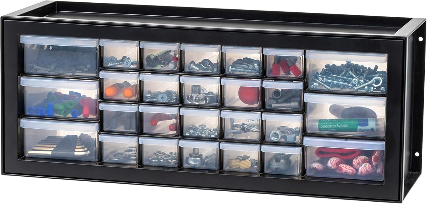 IRIS USA Small Parts Storage Cabinet, Made in USA, 64-Drawer Organizer Chest for Hardware, Screws, Nuts & Bolts, Charms, Beads, Craft Supplies, Scrapbook & Hobby Storage, Teacher Toolbox – White