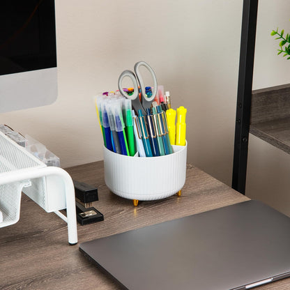 Mind Reader Rotating Pen Cup, Accessory Holder, Desktop Organization, Office, Plastic, 5.75" L x 5.75" W x 4.75" H, Pink