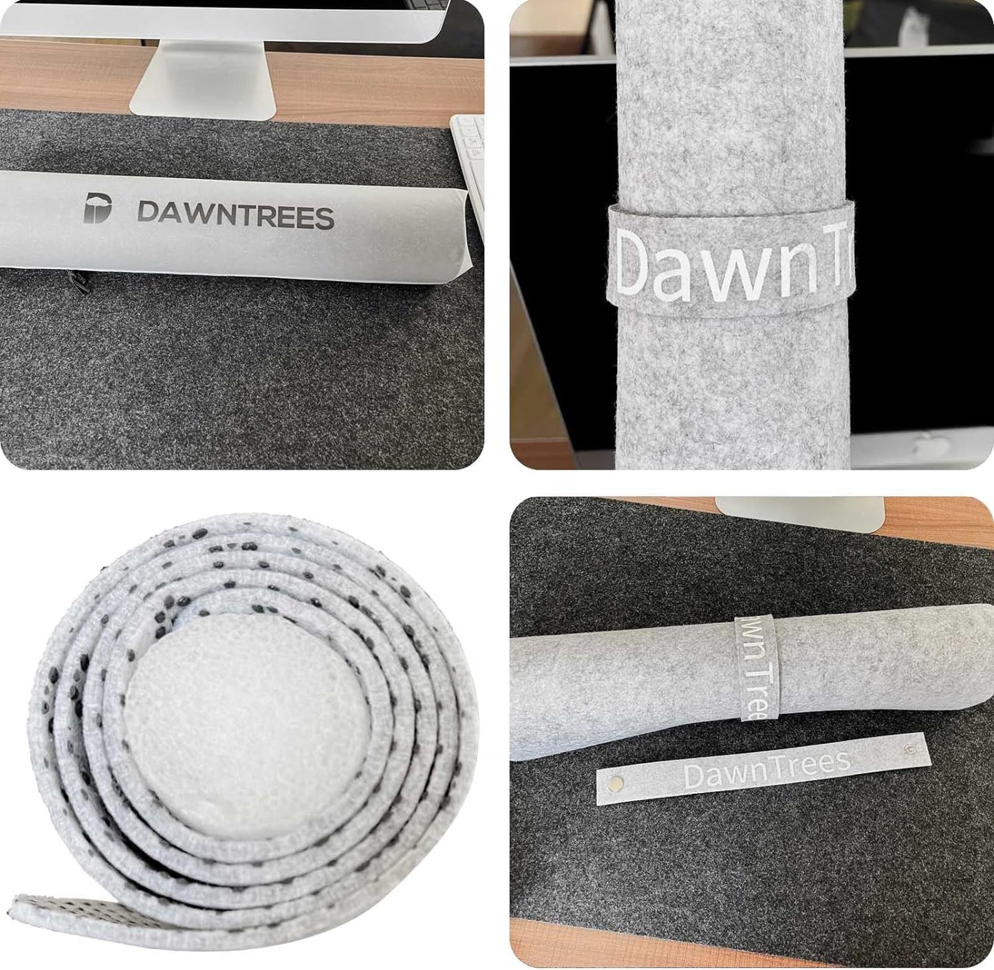 Felt Desk Mat | Computer Mat for Desk(36x12Inches) | Large Felt Mouse Pad and Keyboard Mat | Desk Protector for Office | Dark Gray