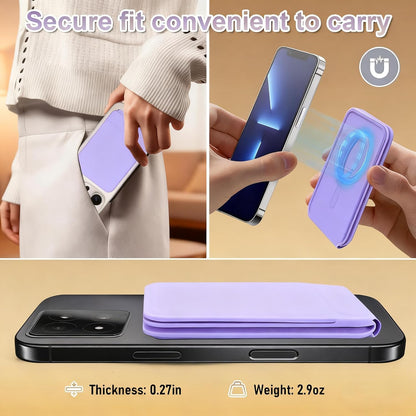 Magnetic Phone Stand, Compatible with All Smartphones 17/16/15/14/13/12 Series, Slim PU Leather Desk Stand with Angle Adjustment, Portable & Includes 1 Strong Magnetic Ring for Any Phone(Pink)