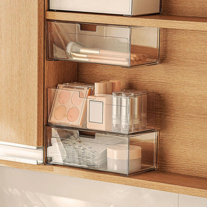 MORNITE Bathroom Medicine Cabinet Organizer Set, Narrow Compact Makeup Shelves Holder for Lipstick, Cosmetic, 2 Pcs Trays for Cabinet Door Wall, Vanity - Clear
