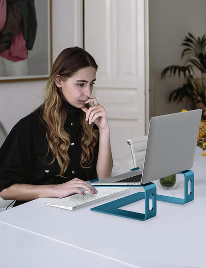 ALASHI Laptop Stand for Desk, Aluminum Computer Riser, Ergonomic Notebook Holder, Detachable Metal Laptops Elevator, PC Cooling Mount Support 10 to 15.6 Inches Notebook, Black