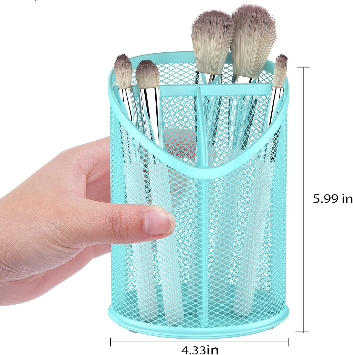 Delifox 2 Pack Pen Holder Mesh Round Pencil (White)