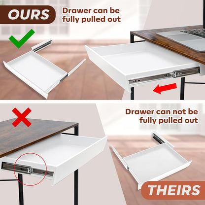 Large 23.6 Inch Under Desk Drawer Slide Out, Pencil Drawer, Undermount Desk Drawer, Under Counter Drawers, Attachable Desk Drawer, Drawer For Under Desk, Undermount Drawer, Under Desk Pull Out Drawer