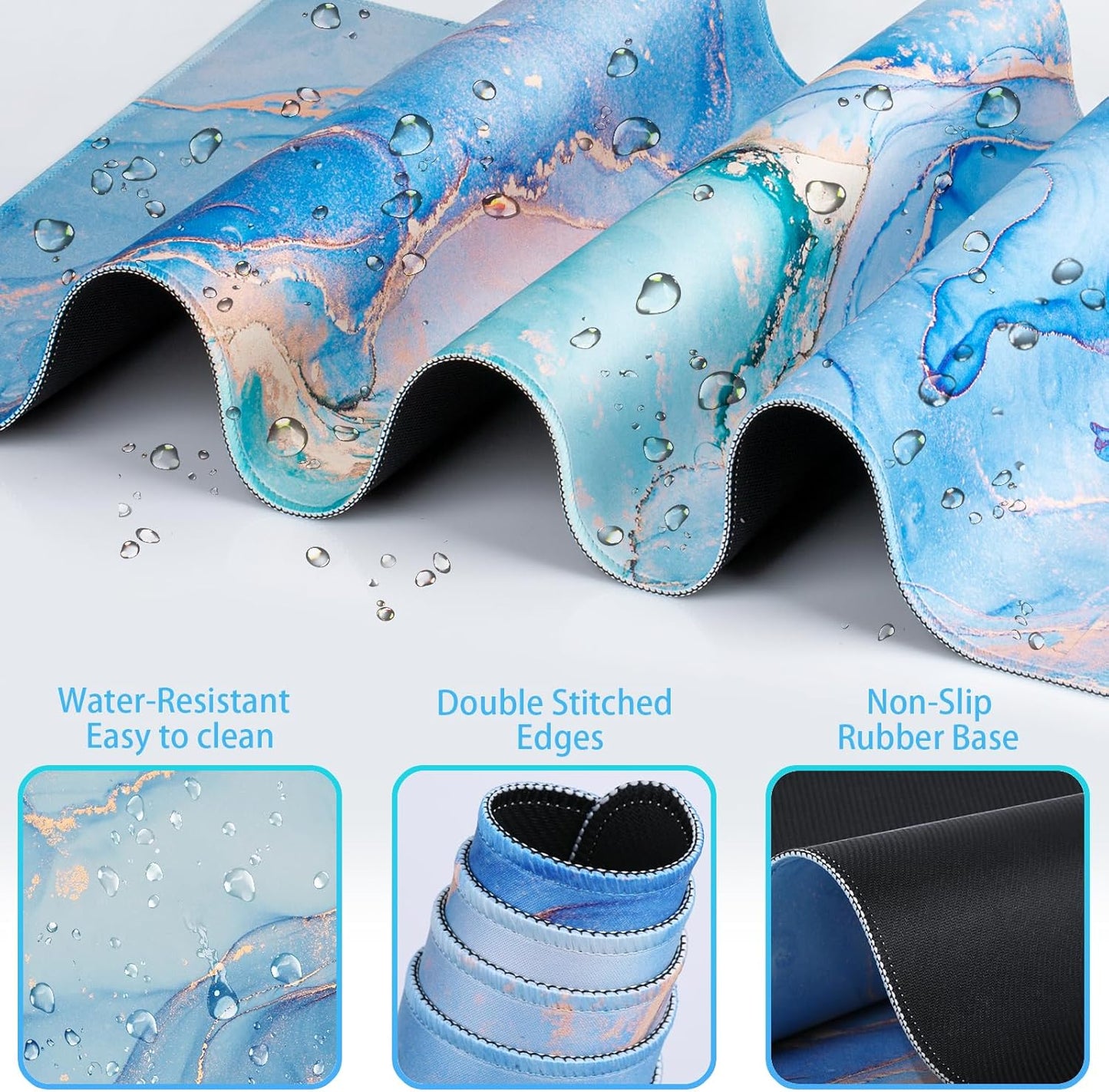 Desk Mat, Large Gaming Mouse Pad with Wrist Rest, 4in1 XXL Mousepad+Keyboard Wrist Rest+Mouse Pad Wrist Support+Cup Coaster Set Ergonomic Floral Computer Desk Arm Wrist for Decor Home Office Women