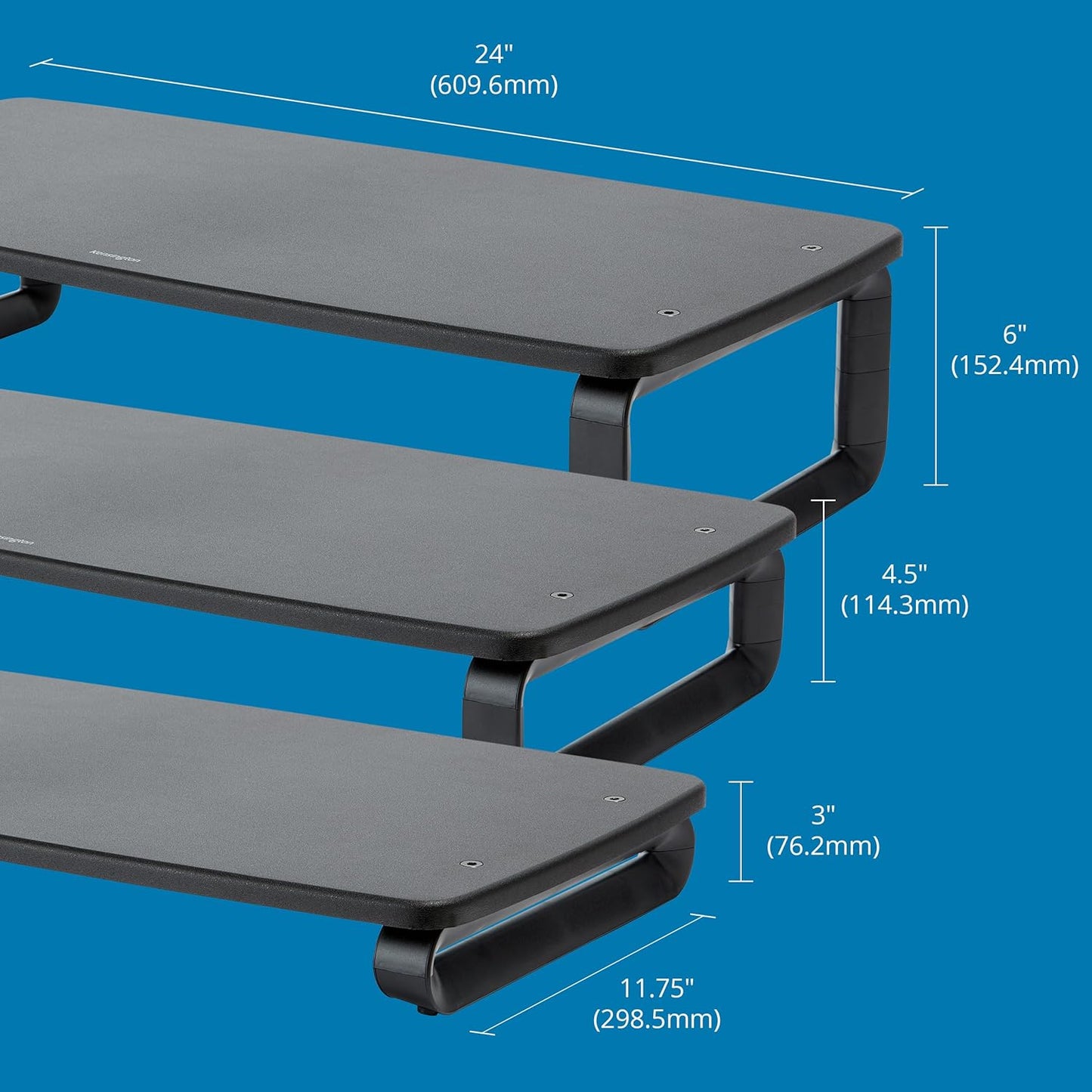 Kensington SmartFit Extra Wide Monitor Stand, Adjustable Height, Ergonomic Design (K52797WW) Black