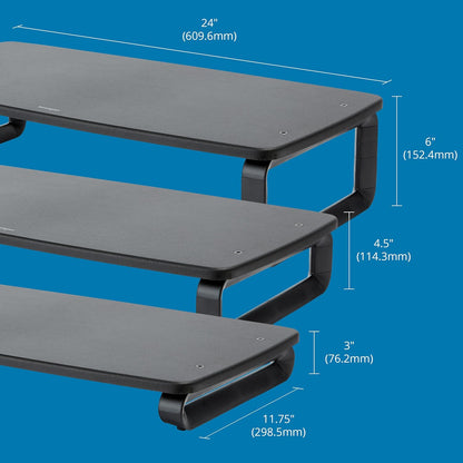 Kensington SmartFit Extra Wide Monitor Stand, Adjustable Height, Ergonomic Design (K52797WW) Black