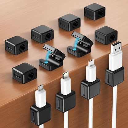 aceyoon 12 Pack Cable Clips, Strong Magnetic Cord Organizer Adhesive Cord Holder for Desk, Wire Holders for Cords for Nightstand/Home/Office/Car/Cubicle/Phone Charger/Computer