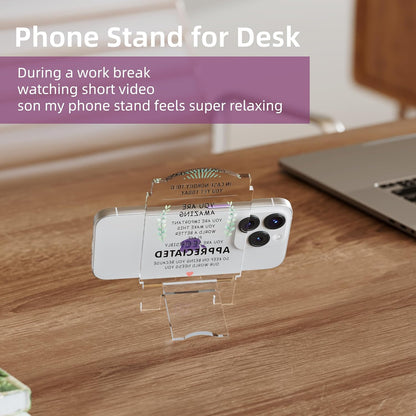 Aesthetic Acrylic Phone Stand – Artistic Desk Holder for Phones, Tablets & E-Readers | Sturdy, Lightweight & Decorative Gift (Water Lilies - Monet)
