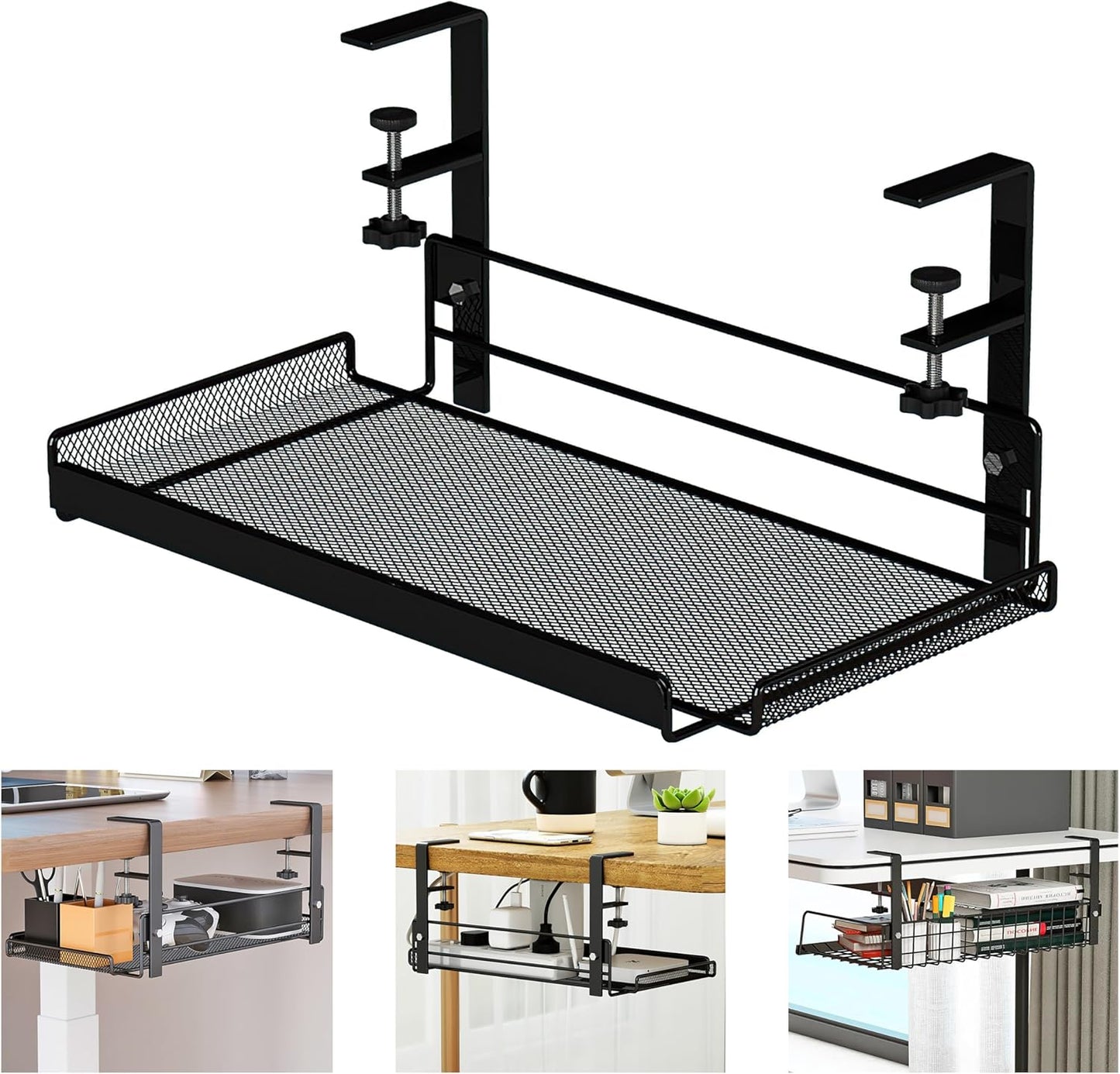 Under Desk Cable Management Tray Cord Wire Shelf Organizer (Large)