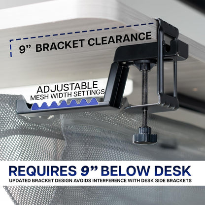 VIVO No Drill Clamp-on 36 inch Mesh Net Under Desk Cable Management Wire Organizer, Adjustable Home Office Standing Desk Cord Storage Sleeve, Black, DESK-AC36MH