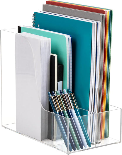 Mind Reader Paper Tray, Desktop Organizer, File Storage, Modern, Office, Acrylic, Clear