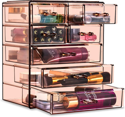 Sorbus Acrylic Makeup Organizer Set, 6-Drawer Vanity & Countertop Cosmetic Storage with Small & Wide Drawers, Clear Makeup Storage for Brushes, Lipsticks, Jewelry – Holiday Gift for Women & Teens