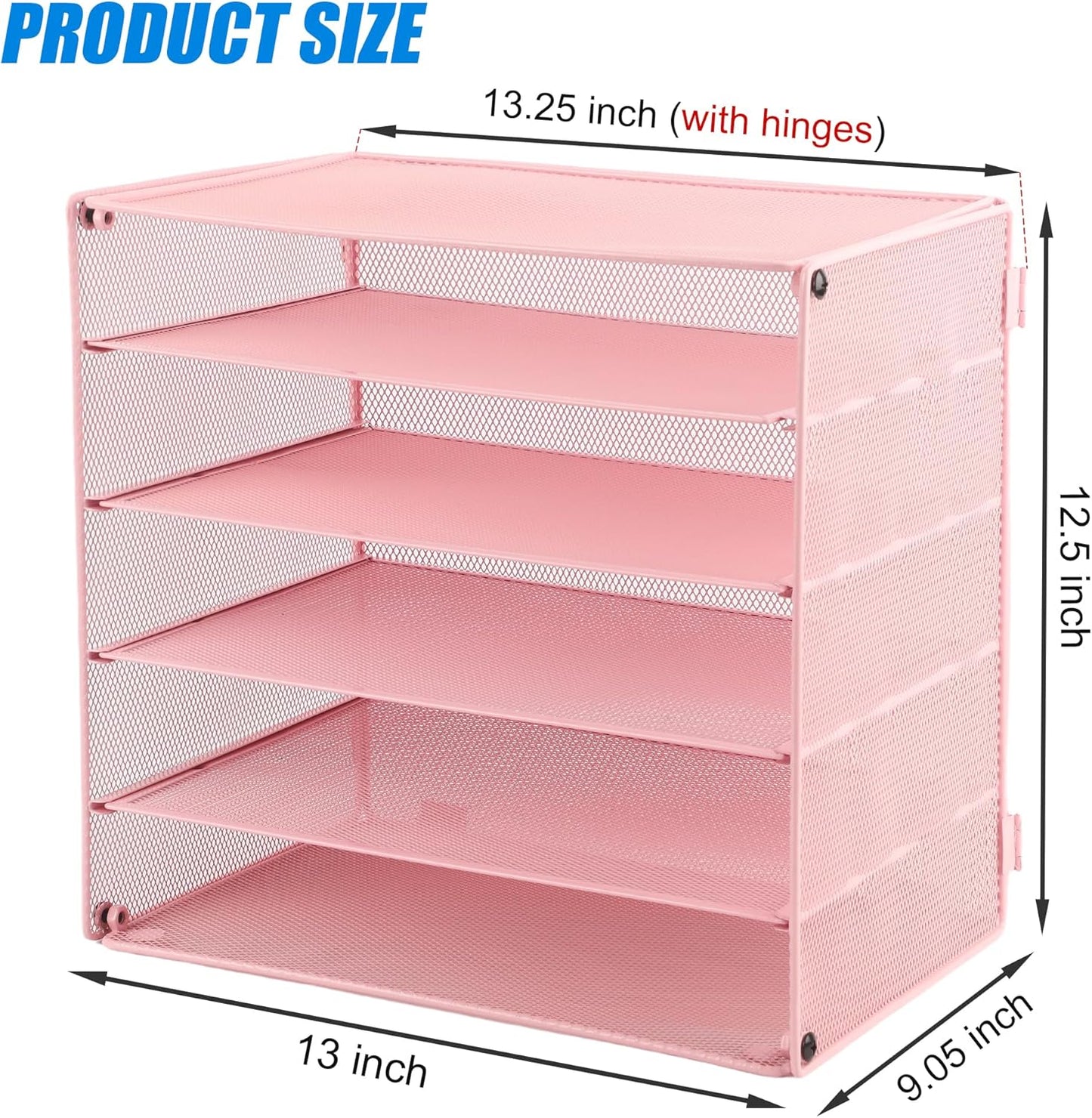 EASEPRES 3 Tier Mesh Desk Organizer Tray, File Paper Letter Folder Holder Desktop Paper Sorter Mail Organization Rack Storage Accessories, for Office Home School Classroom, Black