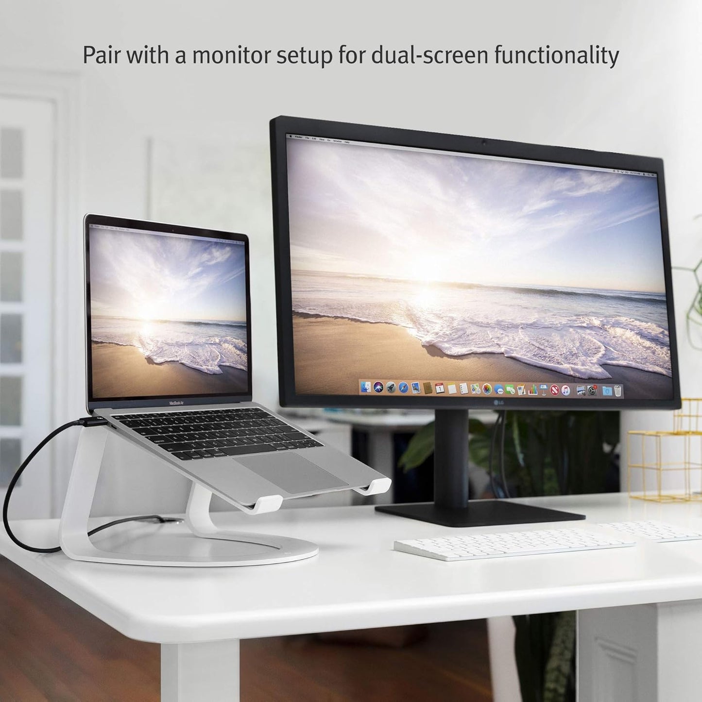 Twelve South Curve SE Ergonomic Aluminum Laptop and MacBook Stand with Anti-Slip Silicone to Prevent Scratching | Compatible with 11" to 17” laptops