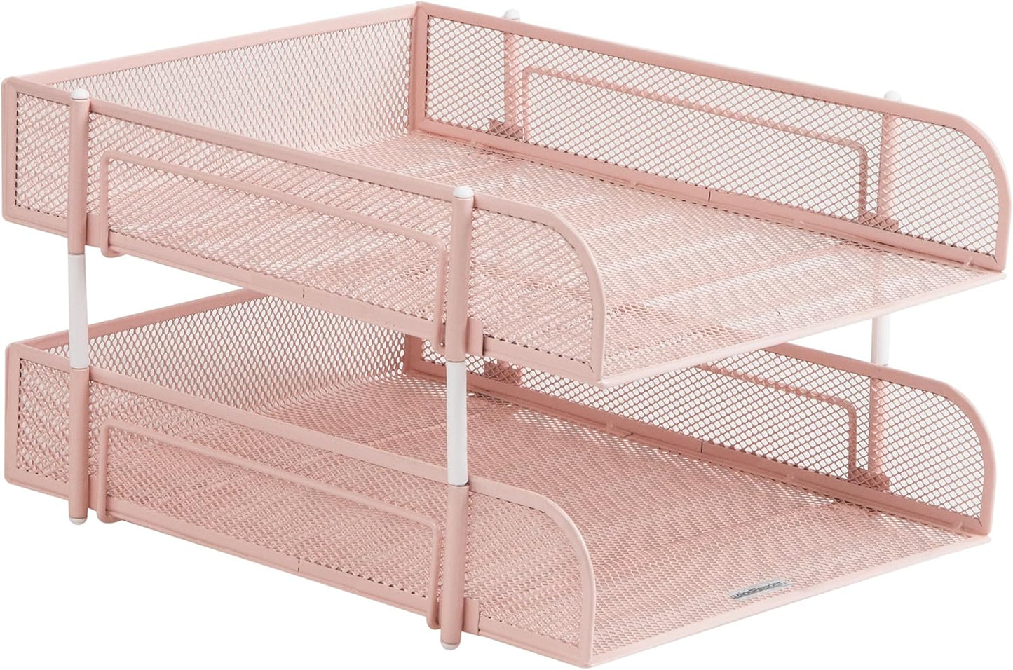 Mind Reader Stackable Paper Tray, Desktop Organizer, File Storage, Office, Metal Mesh, 2 Pcs, Black