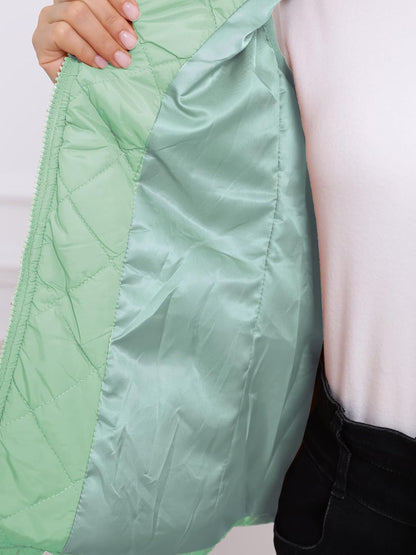 Allegra K Women's Puffer Vest Stand Collar Lightweight Gilet Quilted Zip Vest