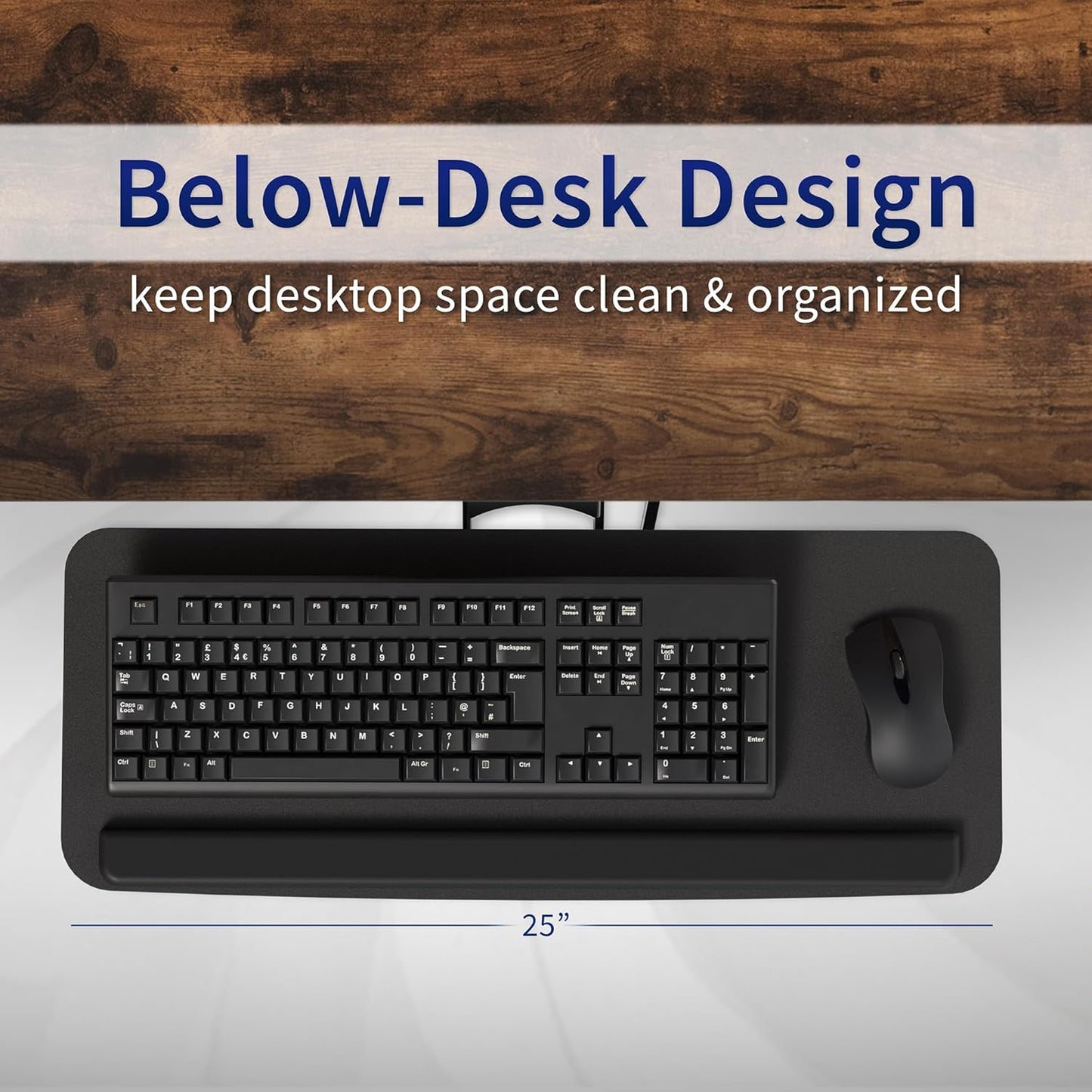 VIVO Adjustable Computer Keyboard & Mouse Platform Tray Ergonomic Under Table Desk Mount Drawer Underdesk Shelf (MOUNT-KB03B)