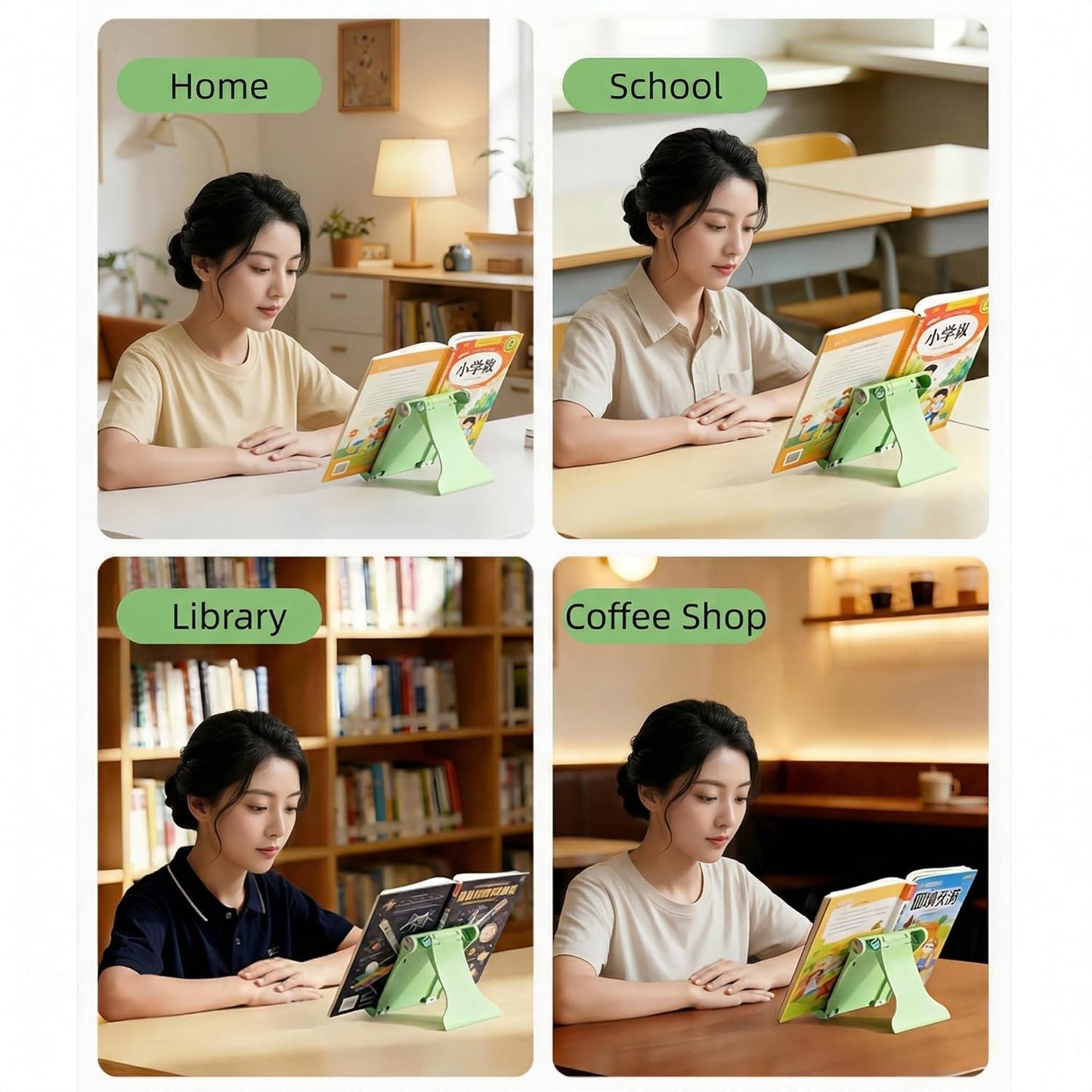 Travel Mini Book Holders for Reading Hands Free - Portable and Adjustable Book Stand for Reading, Two-in-one (Book + Tablet Stand) - Essential for Students/Professionals/Reading Enthusiasts