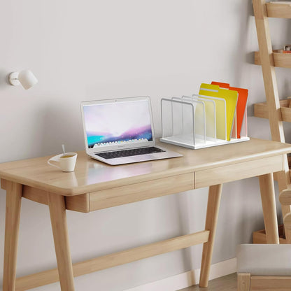 Kuntine.B Desk File Organizer 5 Sections Upright Mesh Desktop Organizer File Sorter Office Organization File Holder for Home, Office & Classroom