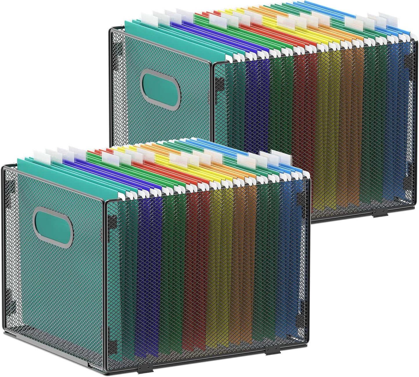 samstar Hanging File Organizer, Mesh File Folder Organizer File Crate File Cabinet Inserts Storage Box, Letter Size