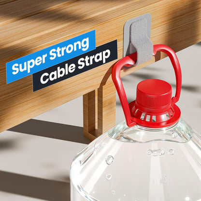 Cable Management Under Desk, 【Up to 15 Cord】【Enhanced Wire Holder】 Cord Organizer, Adjustable Hook and Loop Cable Ties, Home Office Essentials, Cable Hider Clips Under Table, 20 Pair