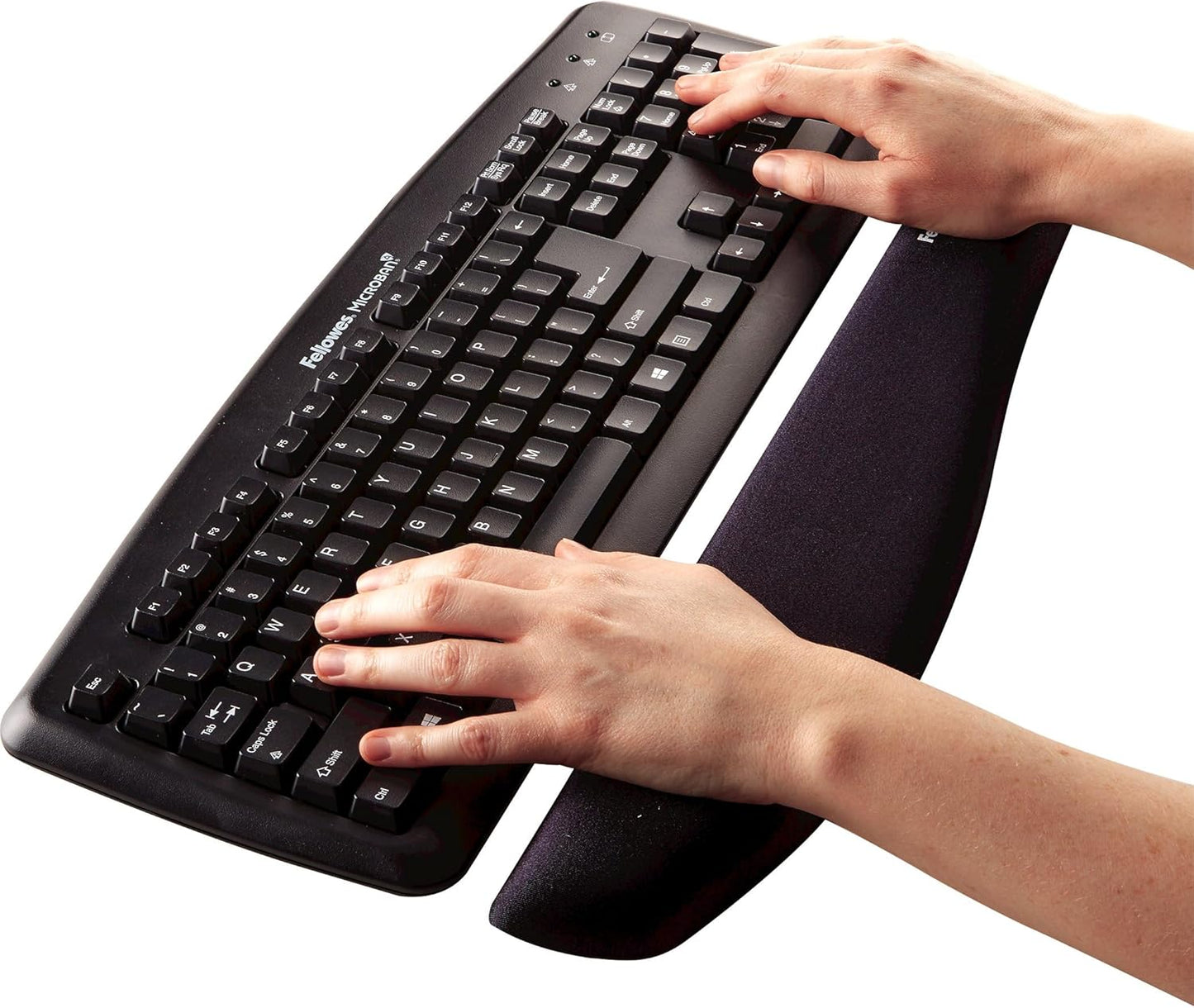 Fellowes PlushTouch Foam Keyboard Wrist Rest with MICROBAN - Black (9252101)
