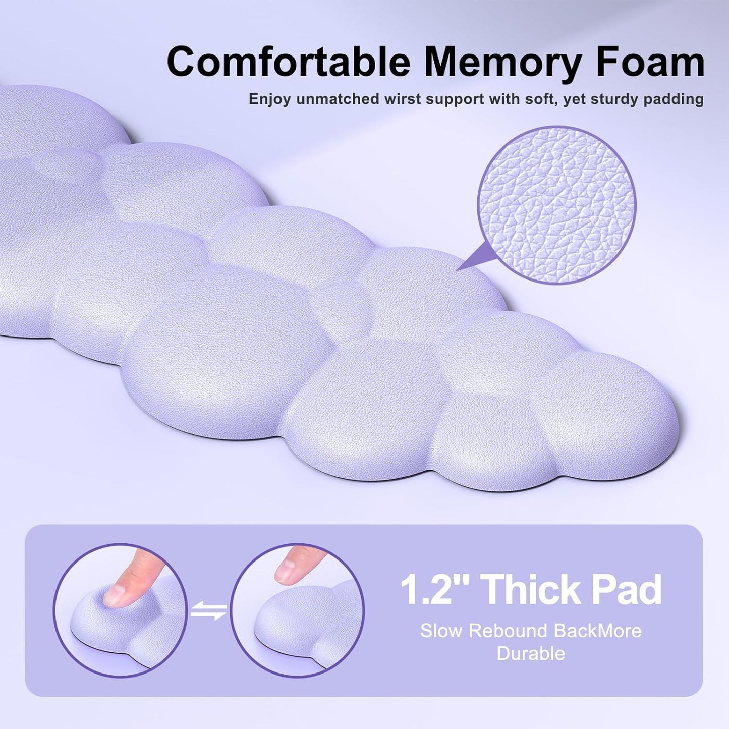 MOKURU Cloud Mouse Pad with Wrist Rest, Cloud Keyboard Wrist Rest, Mouse Pad Wrist Support, Ergonomic Keyboard Mouse Wrist Support White