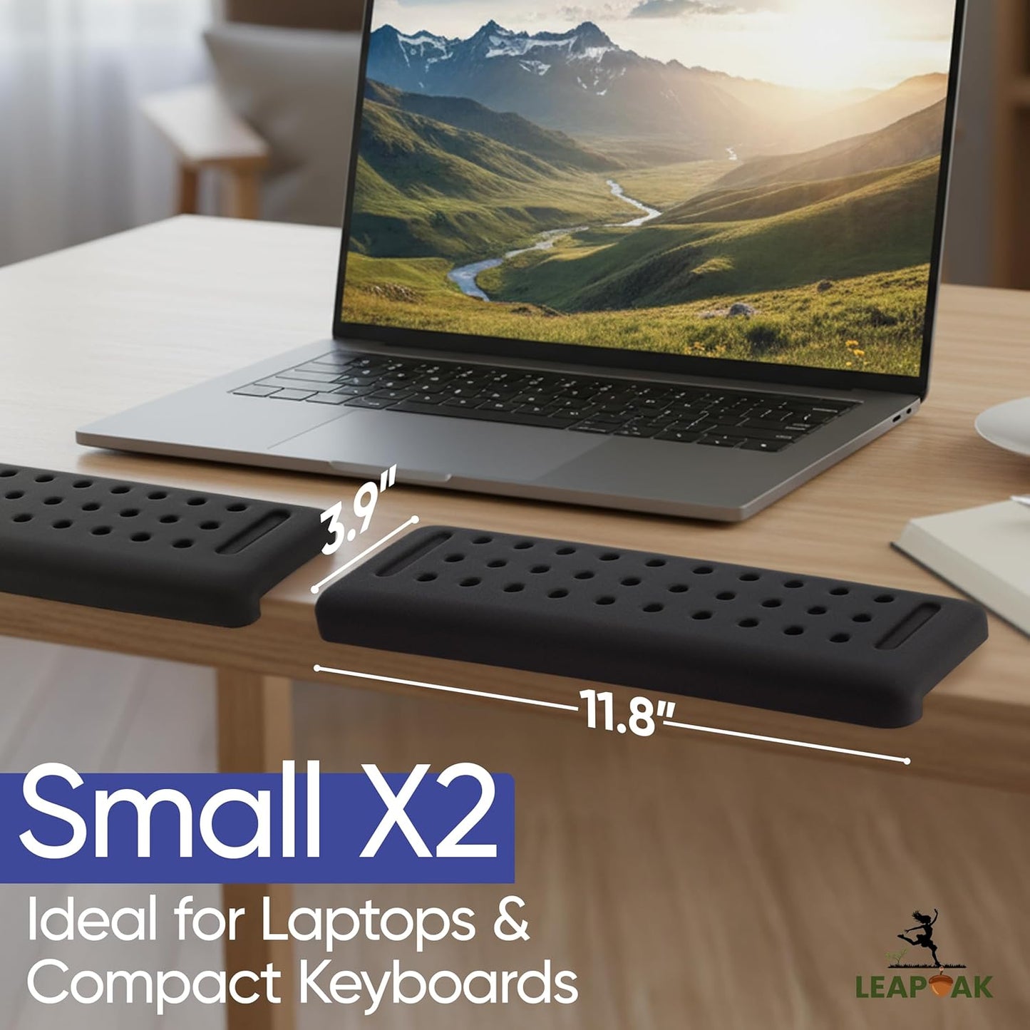 Keyboard Wrist Rest with Edge Protector - 11.8 Inch 2 Pack L Shaped Desk Pad - Ergonomic Memory Foam Wrist Support for Keyboard - for Office, Gaming, Computers and Laptops - Smooth Cover Cushion