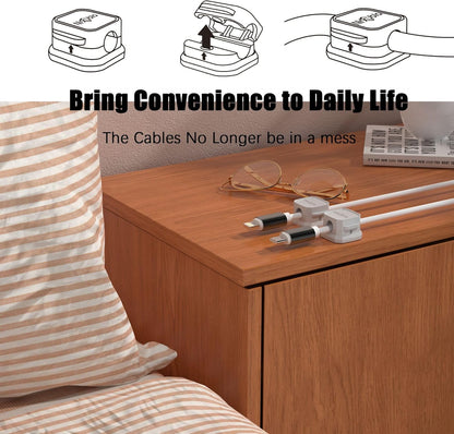 [9 Pack] Magnetic Cable Clips,Easy to Adjust Cables or Wires,Enhanced Adhesive Wire Holder Keeper Organizer,Desk Cable Management, NIRXUBLA Cable clips for office,car,kitchen,workspace,Bedroom (White)