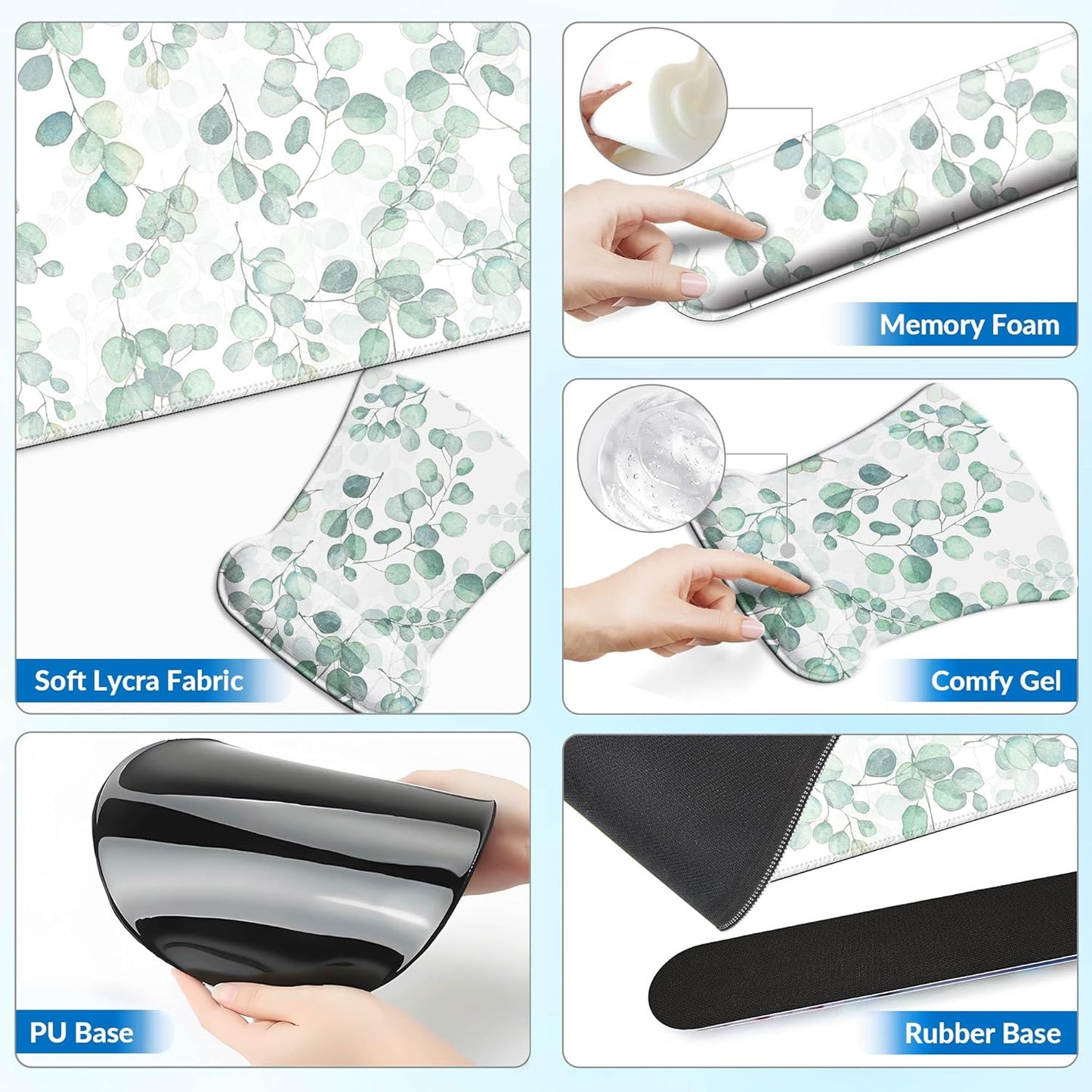 Desk Mat Set + Keyboard and Mouse Pad with Wrist Rest Support,4-in-1 Large Mousepad Computer Mats for Desktop Home & Office-Purple Butterflies