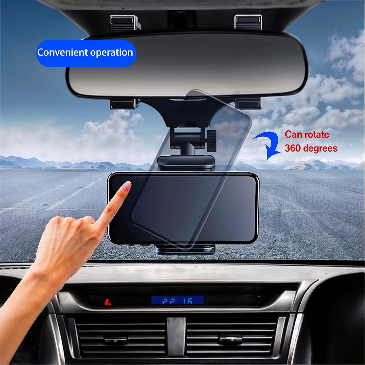 Foldable Phone Stand for Desk | Six Position Adjustable Folding Bracket for Cell Phone | Black Cellphone Holder for Desk & Smartphone Stand | Cellphone & Accessories for Men & Women