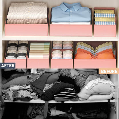 DIMJ Drawer Organizer Clothes - 20 Pack Closet Drawer Organizer Bins for Baby Clothes Storage, Fabric Dresser Organizer for Nursery Bedroom, Foldable Small Drawer Dividers for Underwear Socks