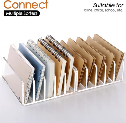SANRUI 3 Compartments Mail Organizer Letter Holder for Desk ,Vertical Letter Holder,File Sorter Acrylic Desk Organizer Office Supplies,Clear