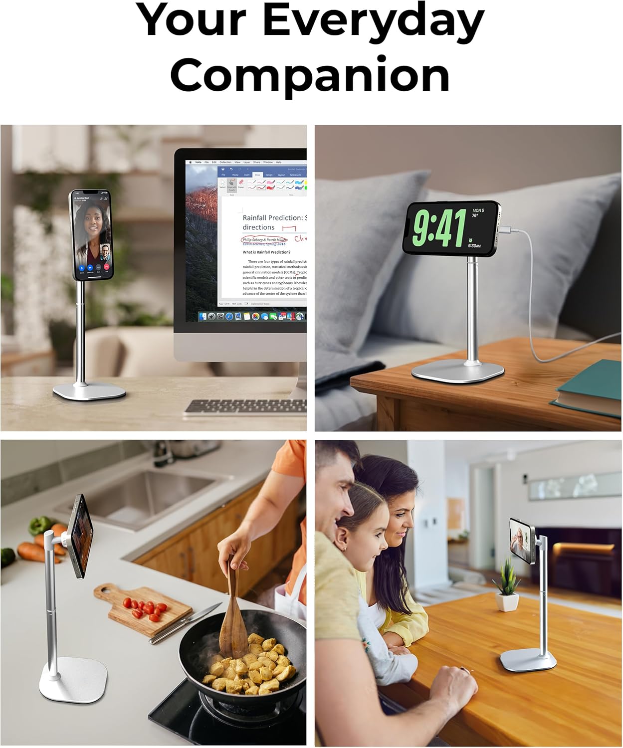 COOPER MagStand, Adjustable Magnetic iPhone Stand for Desk & Phone Holder for Video Recording, Compatible with MagSafe, Stand for iPhone 17 Pro Max, 16/15/14/13/12, Small Mag Safe Tripod (Black)