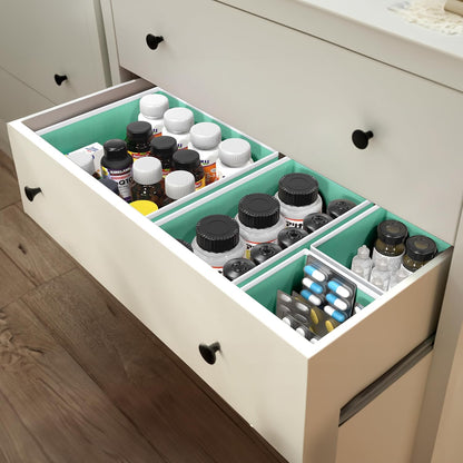 SIMPLE HOUSEWARE Foldable Drawer Organizer for Clothes/Underwear/Panty/Onesie Stocking Bin, Set of 12, Black