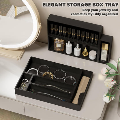Kitchen Drawer Organizer Bins, Stackable Bamboo Drawer Organizer for Silverware, Flatware, Coffee Pod Organizer K Cup Holder for Countertop, 2 Pcs Coffee Station Organizer 12" x 6" x 2.5"