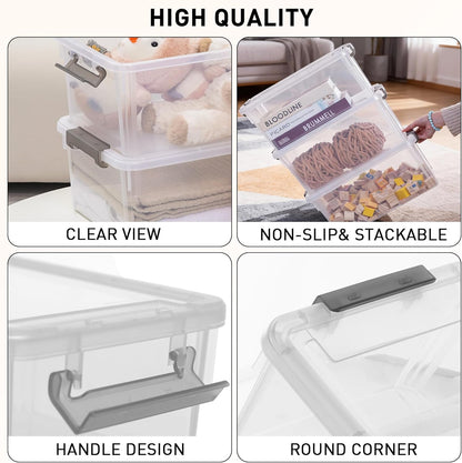 Citylife 17 QT Plastic Storage Bins Clear Storage Box with Lids Multipurpose Stackable Storage Containers for Organizing Tool, Craft, Crayon
