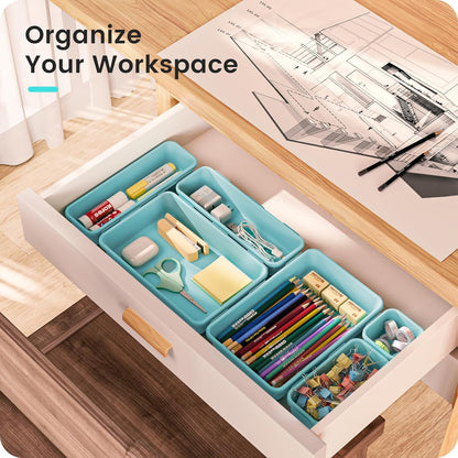 【Military Grade】A-LuGei Drawer Organizer, 【𝟱𝗦𝗶𝘇𝗲】 Makeup organizer, 【Holds 177 Items】 Bathroom Organizers and Storage, Organization and Storage, Desk Drawer Organizer for Bathroom Vanity