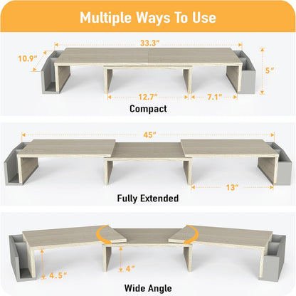 Simple Houseware Desk Dual Monitor Stand Riser with Drawer, Black